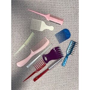 Denman, Goody, ACE Vintage Combs Lot Made In USA Hair Brush Plastic Unbreakable